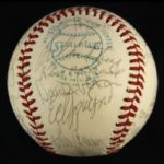 1975 Milwaukee Brewers Team Signed OAL MacPhail Baseball w/ 29 Signatures Including Hank Aaron, Robin Yount, Del Crandall & More (JSA) 