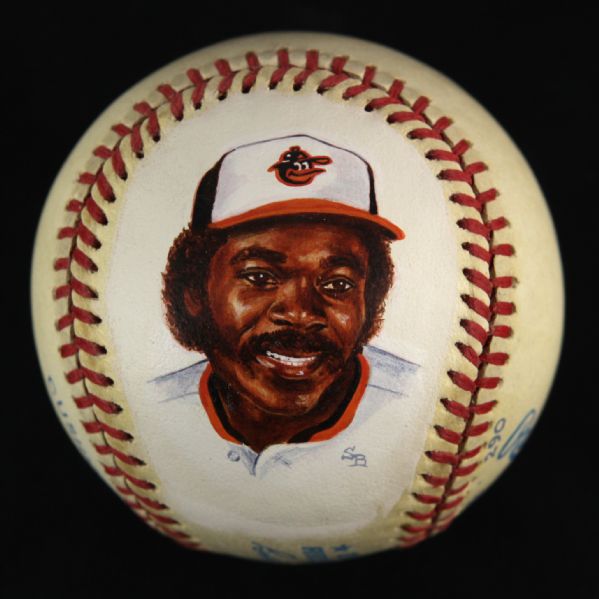 1986 Eddie Murray Baltimore Orioles Painted OAL Brown Baseball