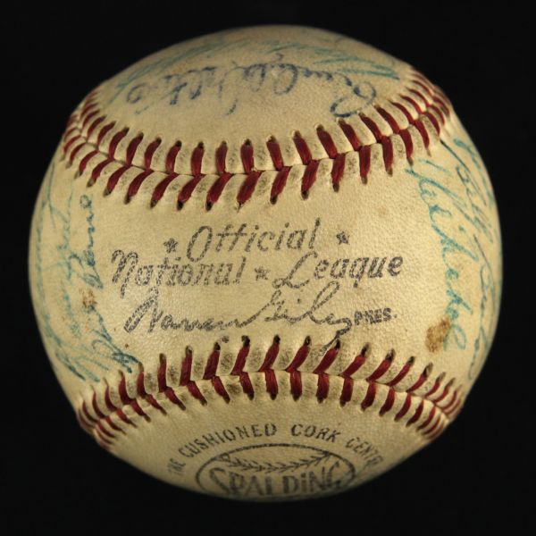 1953 Milwaukee Braves Team Signed ONL Giles Baseball w/ 27 Signatures Including Warren Spahn, Eddie Mathews, Del Crandall & More (JSA)