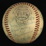 1953 Milwaukee Braves Team Signed ONL Giles Baseball w/ 27 Signatures Including Warren Spahn, Eddie Mathews, Del Crandall & More (JSA)