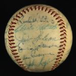 1953 Milwaukee Braves Team Signed ONL Giles Baseball w/ 27 Signatures Including Warren Spahn, Eddie Mathews, Del Crandall & More (JSA)