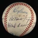 1957 Milwaukee Braves Team Signed OAL Budig Baseball w/ 15 Signatures Including Hank Aaron, Eddie Mathews, Red Schoendienst & More (JSA)