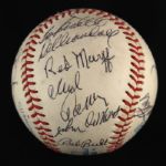 1957 Milwaukee Braves Team Signed OAL Budig Baseball w/ 15 Signatures Including Hank Aaron, Eddie Mathews, Red Schoendienst & More (JSA)