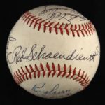 1957 Milwaukee Braves Team Signed OAL Budig Baseball w/ 15 Signatures Including Hank Aaron, Eddie Mathews, Red Schoendienst & More (JSA)