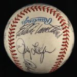 1957 Milwaukee Braves Team Signed OAL Budig Baseball w/ 15 Signatures Including Hank Aaron, Eddie Mathews, Red Schoendienst & More (JSA)