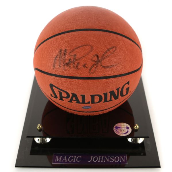 1990s Magic Johnson Los Angeles Lakers Signed Basketball (JSA)