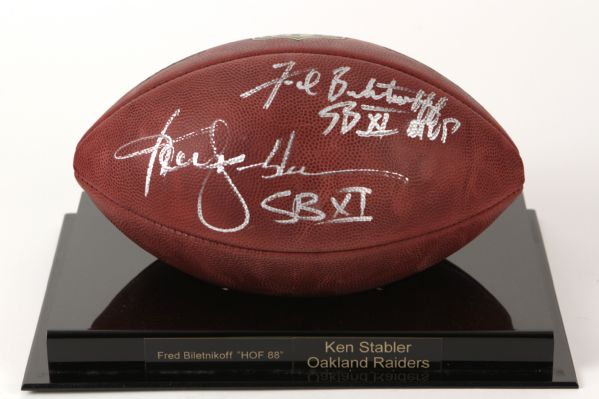2000s Fred Biletnikoff Ken Stabler Oakland Radiers Signed Official NFL Goodell Football (JSA)