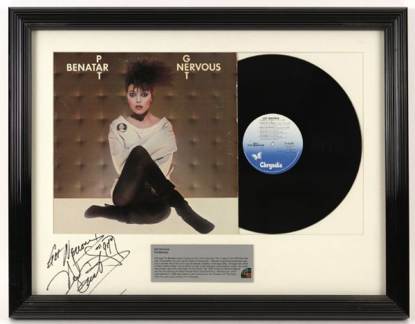 1982 Pat Benatar Signed 21" x 27" Framed Get Nervous Album (JSA)