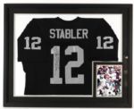 1990s Ken Stabler Oakland Raiders Signed 33" x 41" Framed Display (JSA)