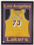 1999 Dennis Rodman Los Angeles Lakers Signed 31" x 41" Framed Jersey (JSA)