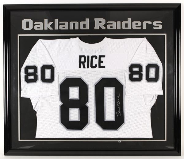 2000s Jerry Rice Oakland Raiders Signed 36" x 42" Framed Jersey (JSA) 