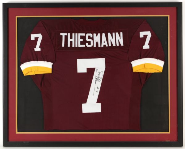 1980s Joe Theismann Washington Redskins Signed 32" x 40" Framed Jersey (JSA)