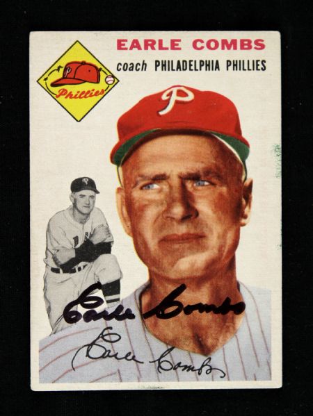 1954 Earle Combs Philadelphia Phillies Topps #183 Trading Card (JSA)