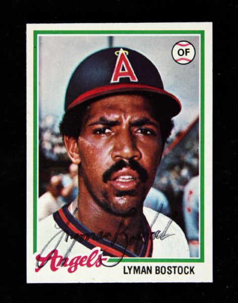 1978 Lyman Bostock California Angels Signed Topps #655 Trading Card (JSA)