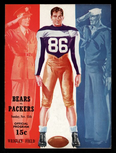 1942 Chicago Bears Green Bay Packers Wrigley Field Program