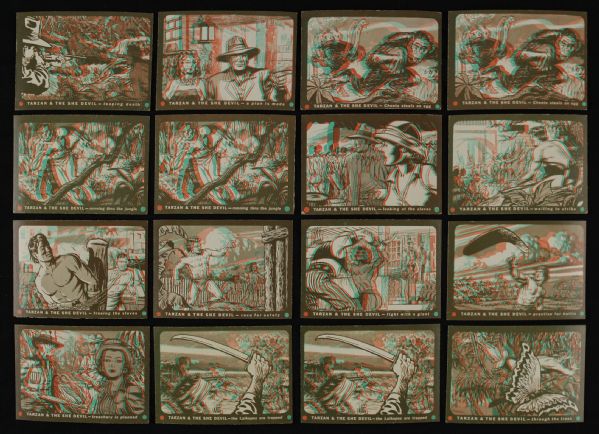 1953 Tarzan & The She Devil 3-D Card Collection - Lot of 28 