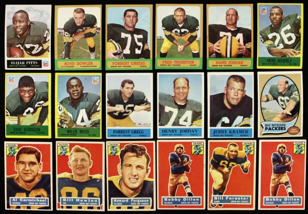 1950s-60s Green Bay Packers Trading Card Collection - Lot of 36