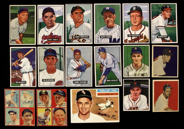 1933-56 Goudey Bowman Topps Playball Baseball Trading Card Collection - Lot of 23 w/ Mel Ott, Leo Durocher & More
