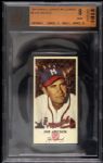 1954 Joe Adcock Milwaukee Braves Slabbed Johnston Cookies #9 Trading Card (BVG 8) 