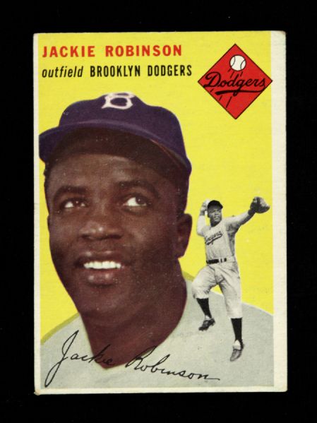 1954 Jackie Robinson Brooklyn Dodgers Topps #10 Trading Card