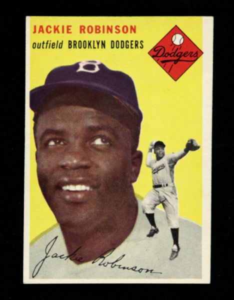 1954 Jackie Robinson Brooklyn Dodgers Topps #10 Trading Card
