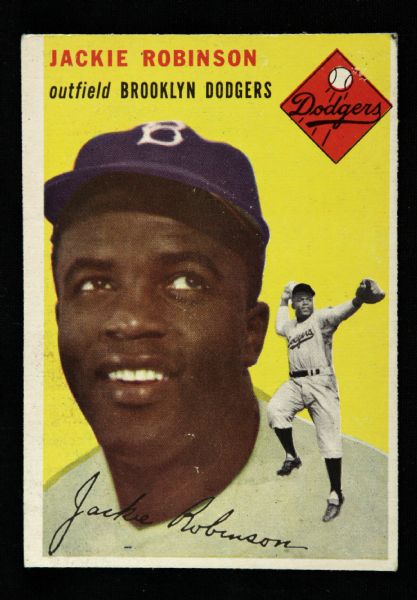 1954 Jackie Robinson Brooklyn Dodgers Topps #10 Trading Card