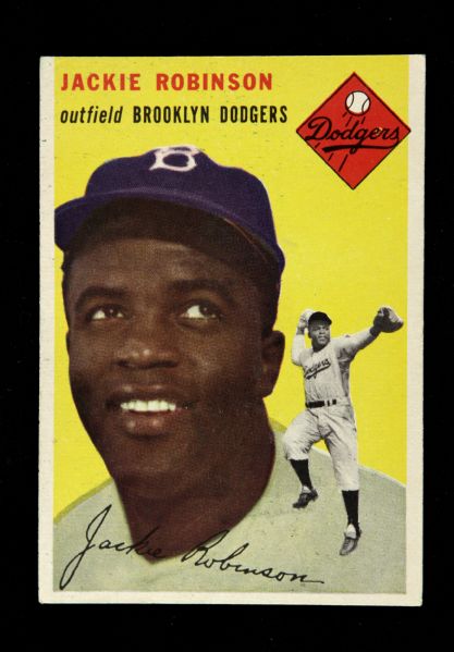 1954 Jackie Robinson Brooklyn Dodgers Topps #10 Trading Card