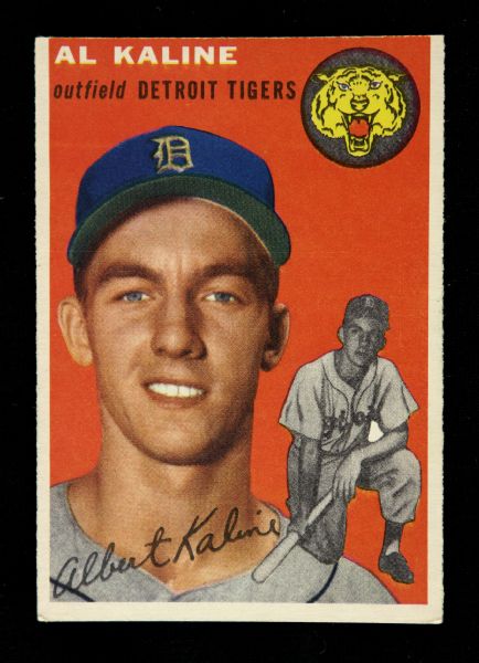 1954 Al Kaline Detroit Tigers Topps #201 Rookie Trading Card (mis cut)