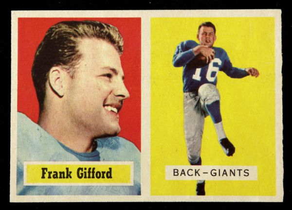 1957 Frank Gifford New York Giants Topps #88 Trading Card 