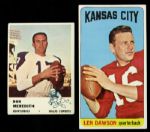 1961-65 Don Meredith Len Dawson Baltimore Colts Kansas City Chiefs Trading Cards - Lot of 2