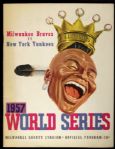 1957 Milwaukee Braves New York Yankees County Stadium World Series Program Unscored