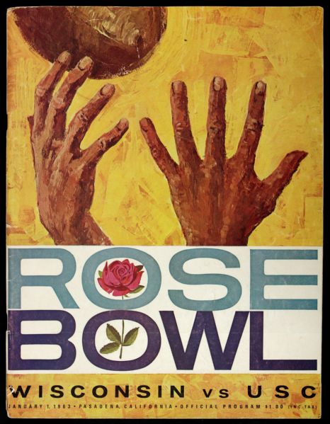 1963 Wisconsin Badgers USC Trojans Rose Bowl Program