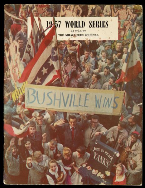 1957 Milwaukee Braves "Bushville Wins" Milwaukee Journal World Series Recap Magazine