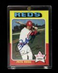 1975 Pete Rose Cincinnati Reds Signed Topps #320 Trading Card (JSA)