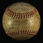 1946 Oakland Oaks PCL Team Signed Baseball w/ 27 Signatures Including Casey Stengel, Pete Fox & More (JSA)