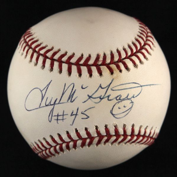 2000s Tug McGraw New York Mets Philadelphia Phillies Single Signed OML Selig Baseball (JSA)