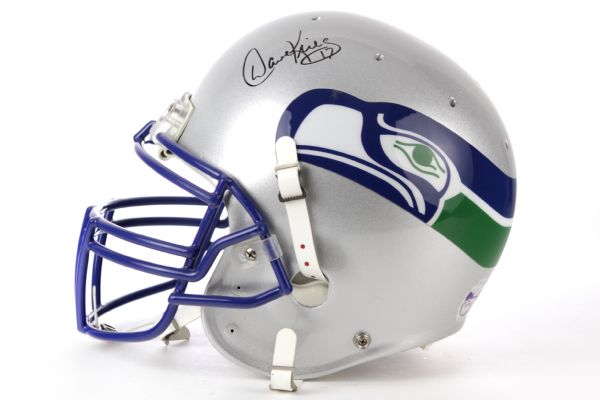 2001 Steve Largent Dave Krieg Seattle Seahawks Signed Full Size Helmet (JSA)