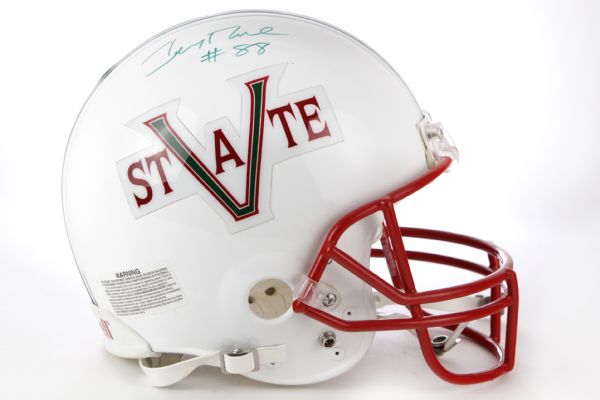 1990s-2000s Mississippi Valley State College Jerry Rice #80 Signed Full Size Helmet (JSA)