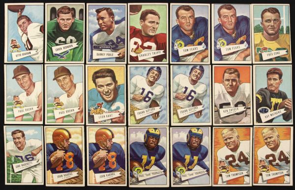 1952 Topps Large Football Partial Set (Lot of 44)