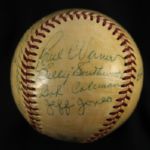 1950's Multi Signed A.J. Reach OAL Harridge Baseball w/ 18 Signatures Including Paul Waner, Harvey Kuenn & More (JSA)