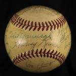1950's Multi Signed A.J. Reach OAL Harridge Baseball w/ 18 Signatures Including Paul Waner, Harvey Kuenn & More (JSA)