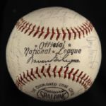 1965 Milwaukee Braves Team Signed ONL Giles Baseball w/ 30+ Signatures Including Hank Aaron, Eddie Mathews, Joe Torre & More (JSA) 
