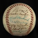 1960's Braves/Tigers Multi Signed ONL Giles Baseball w/ 25+ Signatures Including Hank Aaron, Phil Niekro & More (JSA)