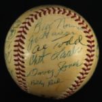 1960's Old Timers Game Multi Signed ONL Giles Baseball w/ 21 Signatures Including Ray Schalk & More (JSA)