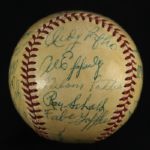 1960's Old Timers Game Multi Signed ONL Giles Baseball w/ 21 Signatures Including Ray Schalk & More (JSA)