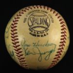 1960's Old Timers Game Multi Signed ONL Giles Baseball w/ 21 Signatures Including Ray Schalk & More (JSA)