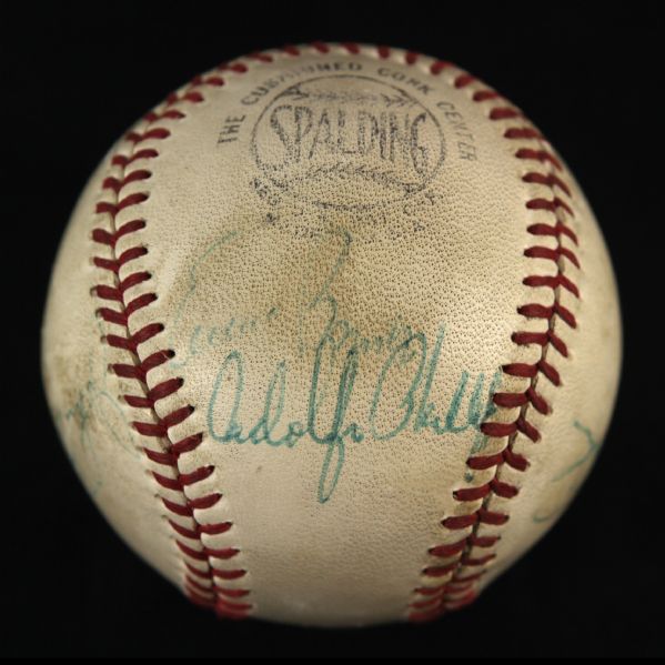1967 Chicago Cubs Multi Signed ONL Giles Baseball w/ 6 Signatures Including Ernie Banks, Ron Santo & More (JSA)