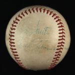 1967 Chicago Cubs Multi Signed ONL Giles Baseball w/ 6 Signatures Including Ernie Banks, Ron Santo & More (JSA)