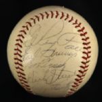 1961-63 Pittsburgh Pirates Team Signed ONL Giles Baseball w/ 11 Signatures (JSA) w/ Roberto Clemente Side Panel