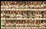 1954 Johnston Cookies Milwaukee Braves Partial Card Set (Lot of 37) Including Thomson and Aaron